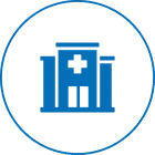 Medical facility icon with cross design